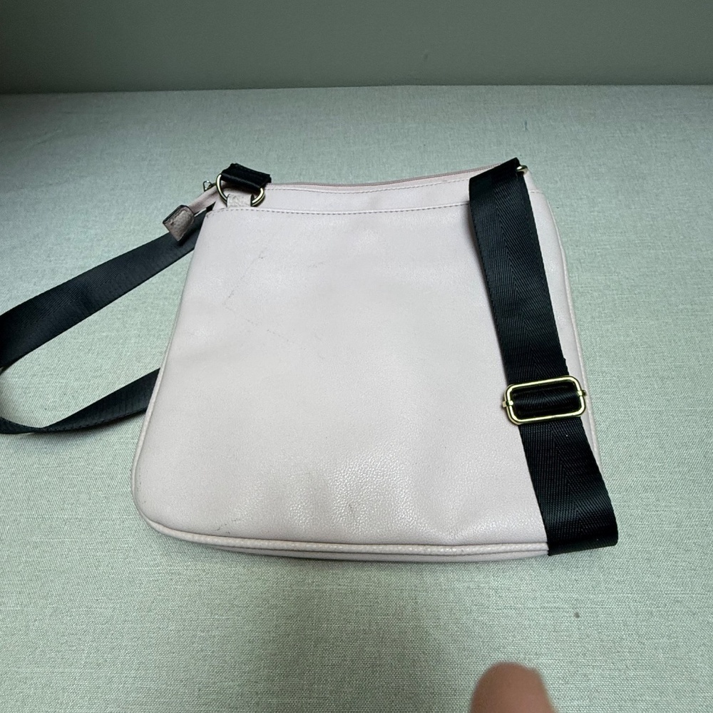Juicy Couture Crossbody Purse Pink Black Faux Leather Logo Strap Messenger - Picture 14 of 14